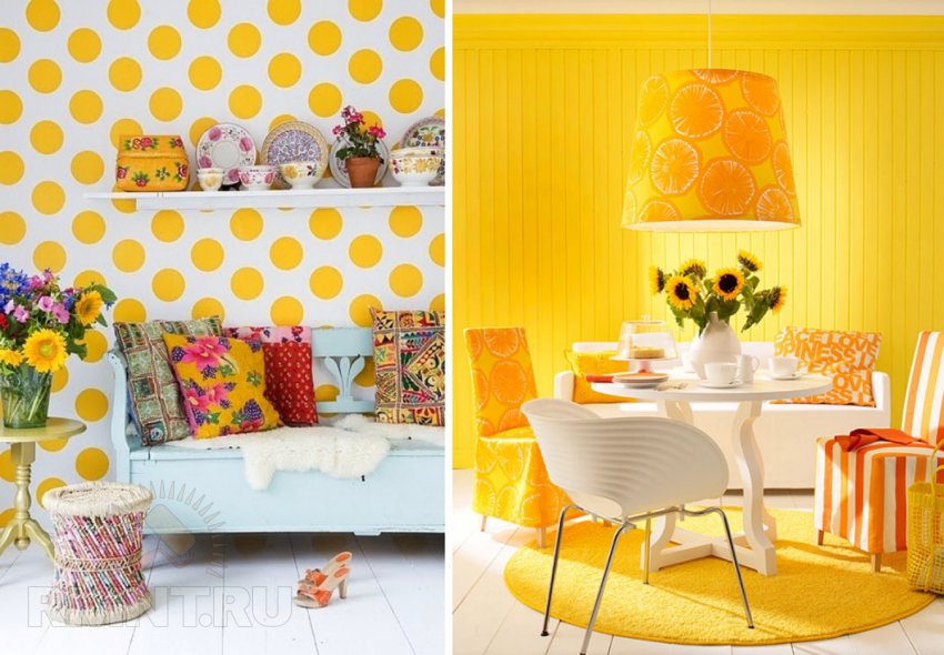 Biela a žltá v interiéri. Módne farebné kombinácie v interiéri: žltá a biela